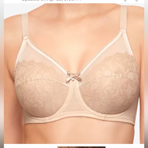 Wacoal Retro Chic 40D Full Coverage Chantilly Lace in Toast unlined underwire - Picture 1 of 15